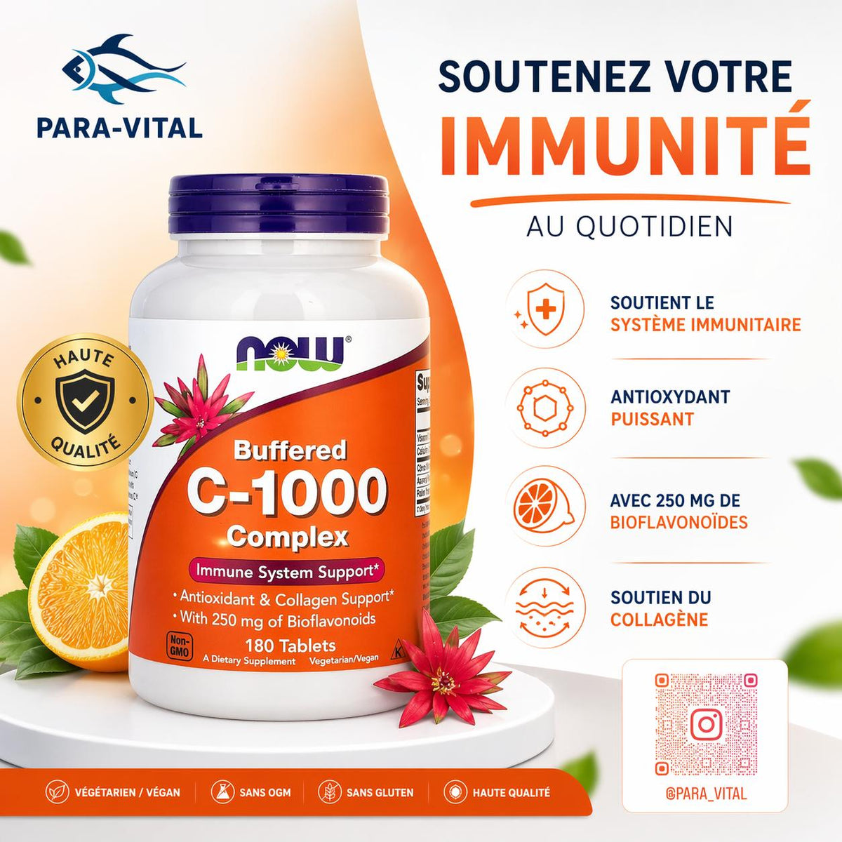 C-1000 complexe 180 comprimés | Vitamine C & Bioflavonoïdes