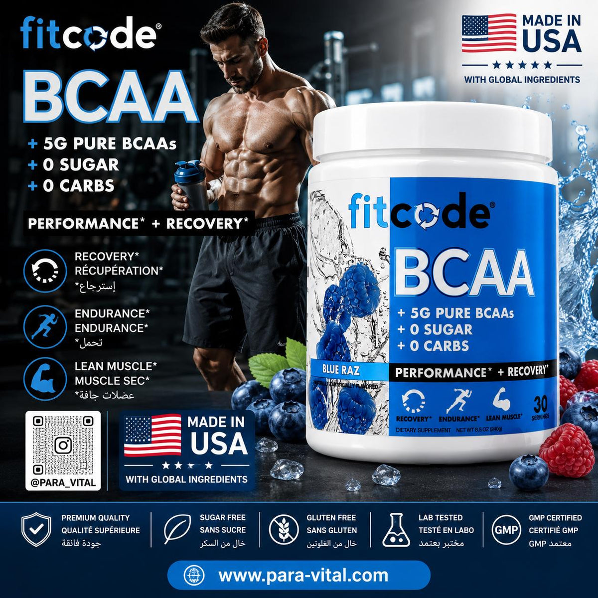 BCAA Blue Raz - 30 Servings