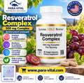resvératrol avec extrait de pépins de raisin, extrait de vin rouge et trans-resvératrol, 60 capsules végétales