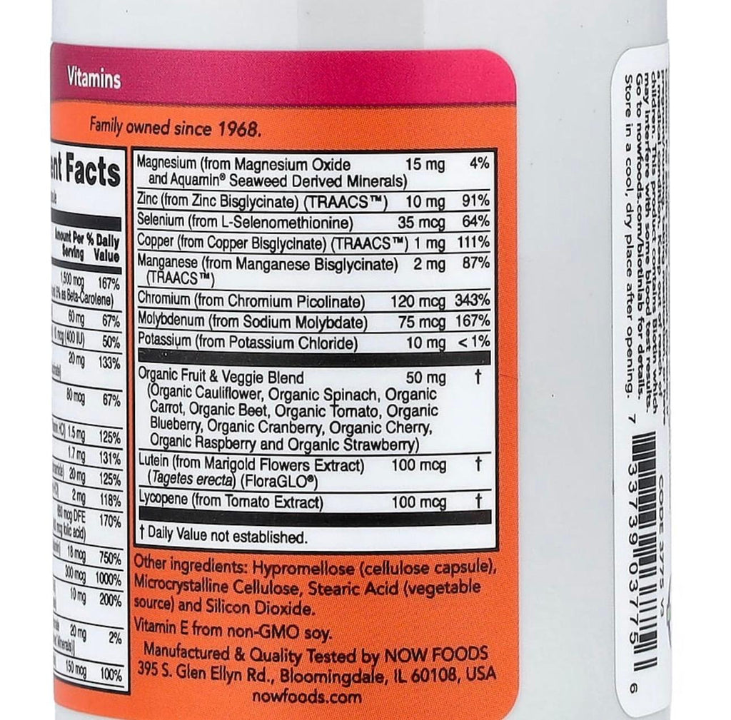 multivitamines- Daily Vits™, 30 capsules végétales - NOW Foods